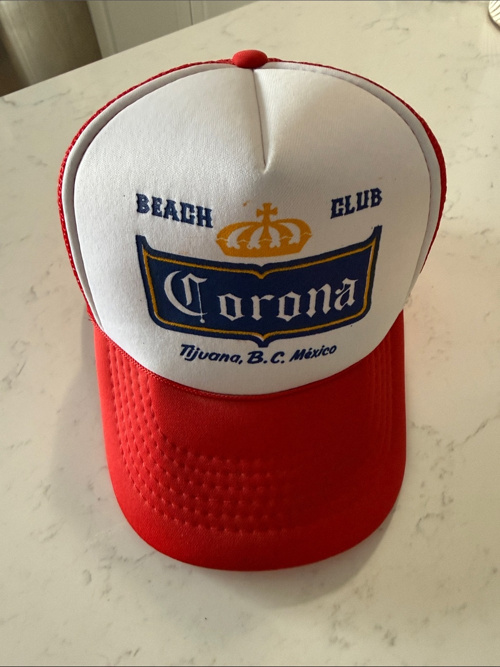 🥳 5 for $25 BUNDLE Corona Trucker Hat in White, Red & Gold